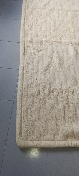 Manta de lana 100% beige