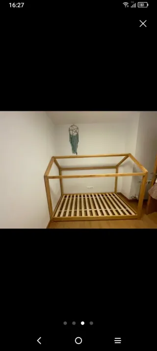 Cama Montessori 90x190 para niños de madera