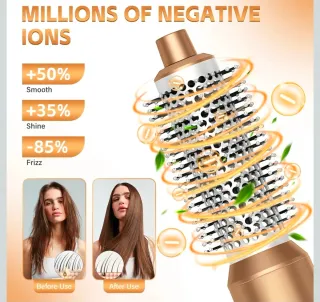 Cepillo Secador Pelo 1000W Blanco y Dorado