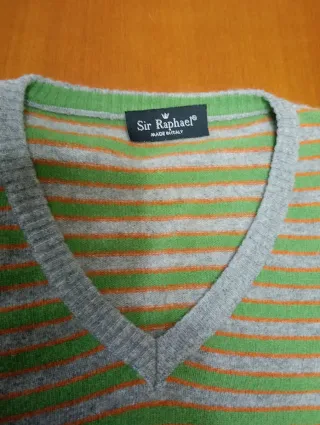 Maglione Sir Raphael uomo righe verdi grigie