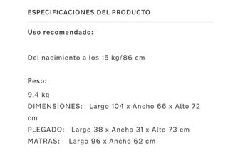 Cuna de viaje marca Nuno + colchon extra