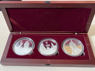 Set 3 Medallas Vaticano Papas Conmemorativas