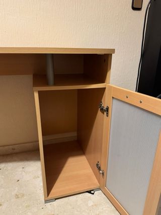 Mesa de estudio madera y cristal