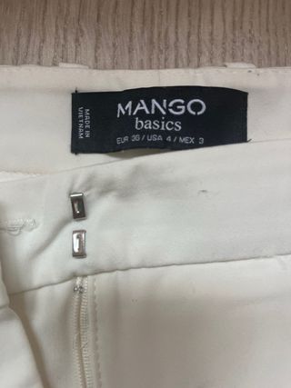 Pantalon blanco mango talla 36