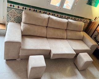 Sofá Moly Plus HOME 3 plazas tela beige