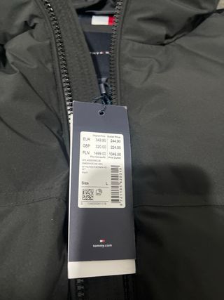 Chaqueta Tommy Hilfiger Plumas Talla L Negra