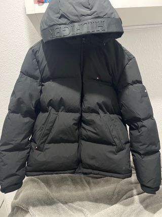 Chaqueta Tommy Hilfiger Plumas Talla L Negra