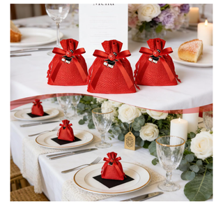 Set 32 Sacchetti Laurea Rossi con Ciondoli