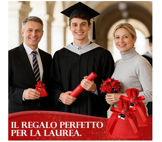 Set 32 Sacchetti Laurea Rossi con Ciondoli