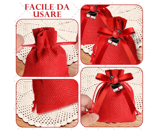 Set 32 Sacchetti Laurea Rossi con Ciondoli