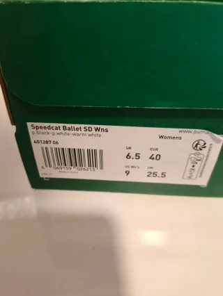 Bailarinas Puma Speedcat Talla 40 Negras/Blancas