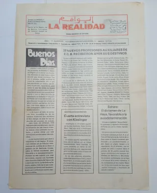Periódico La Realidad Sáhara España 1975
