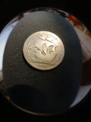 Moneda 5 escudos Portugal 1933. Plata 650