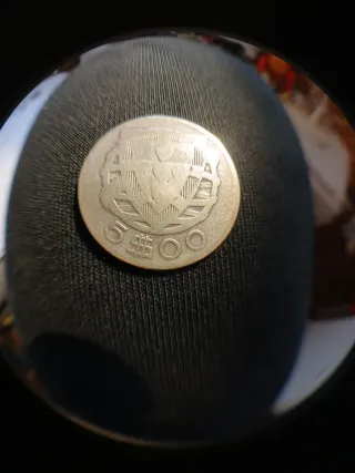 Moneda 5 escudos Portugal 1933. Plata 650
