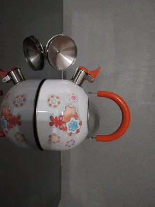 Bollitore Teiera Thun Bianco Arancio