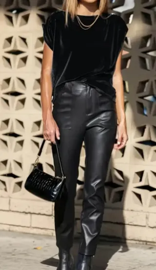 Camiseta Terciopelo Negra Manga Corta