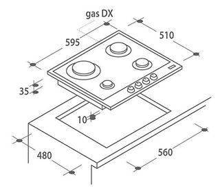 Piano cottura a gas Candy