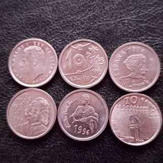 Monedas de 10 pesetas España   1992-93-94-95-96-97