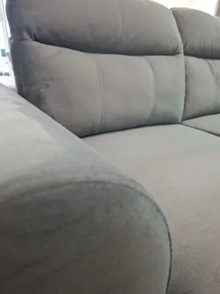 SofáCama Chaise Long Gris Tela Outlet Nuevo