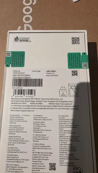 Oppo A5 Nuevo sin abrir