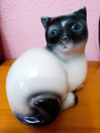 Gato porcelana Siamés 14/16 cm Nuevo