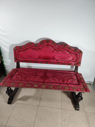 Sofá banco madera maciza tapizado