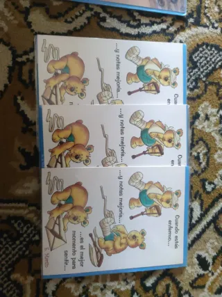 Tarjeta felicitación osito enfermo