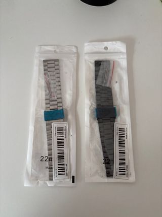 Correas de Reloj 22mm (Plata y Negro)