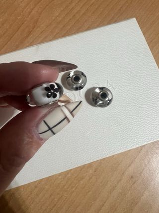 Set 3 Murrine Pandora Originali Fiore nero