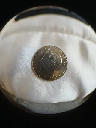 Moneda Suecia 1 Corona 1962 Plata 400