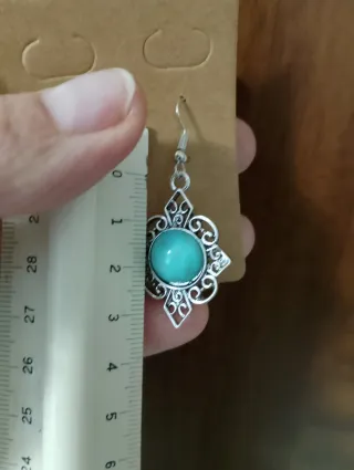 Orecchini pendenti boho turchese e argento