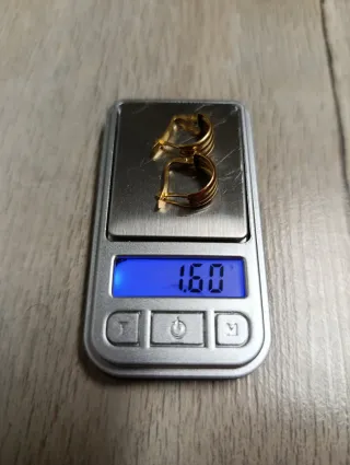 Pendientes de aro en Oro Tricolor