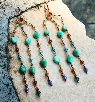 Pendientes Amazonita y Swarovski