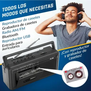 Radiocasete KLIM AM/FM Bluetooth USB