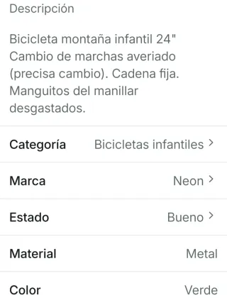 Bicicleta Infantil Neon Verde