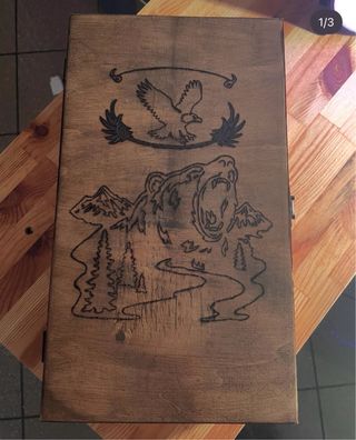 Portagioie artigianale con incisioni