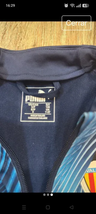 Chaqueta Puma Valencia C.F. Talla 8 años