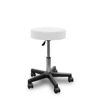 Taburete giratorio blanco y negro