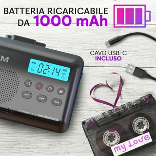 KLIM K7 Convertitore Lettore  Cassette e MP3 NUOVO