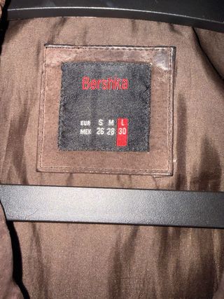 Cazadora Bershka ante marrón Talla L