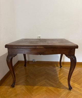 Mesa madera maciza estilo Luis XV/Isabelino