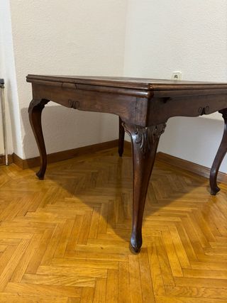 Mesa madera maciza estilo Luis XV/Isabelino