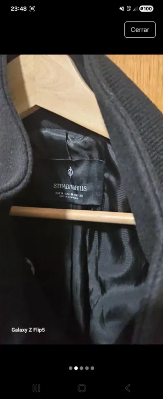 Abrigo negro talla M tipo militar precioso