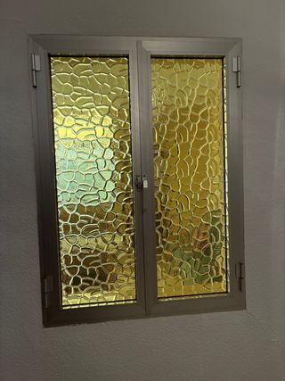 Hojas de Ventana aluminio con cristal texturizado