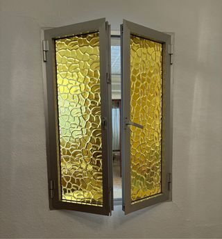 Hojas de Ventana aluminio con cristal texturizado