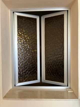 Hojas de Ventana aluminio con cristal texturizado