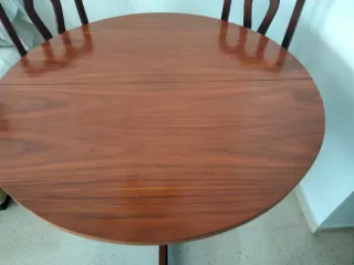 Mesa redonda extensible madera