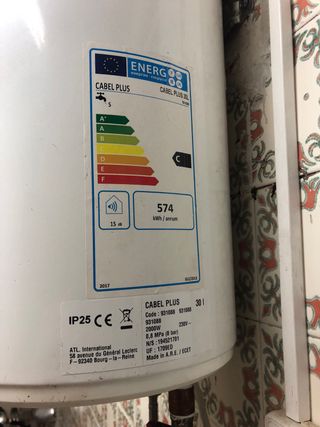 Calentador Eléctrico Cabel 30L