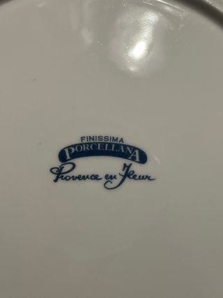 Piatto con decoro floreale blu Provence en Fleur