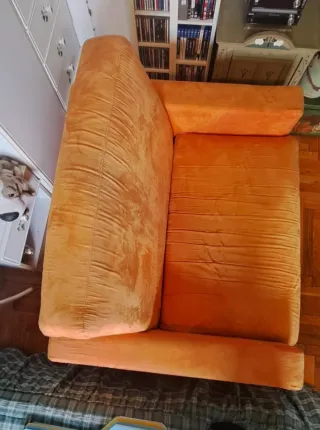 Poltrona letto arancione in tessuto